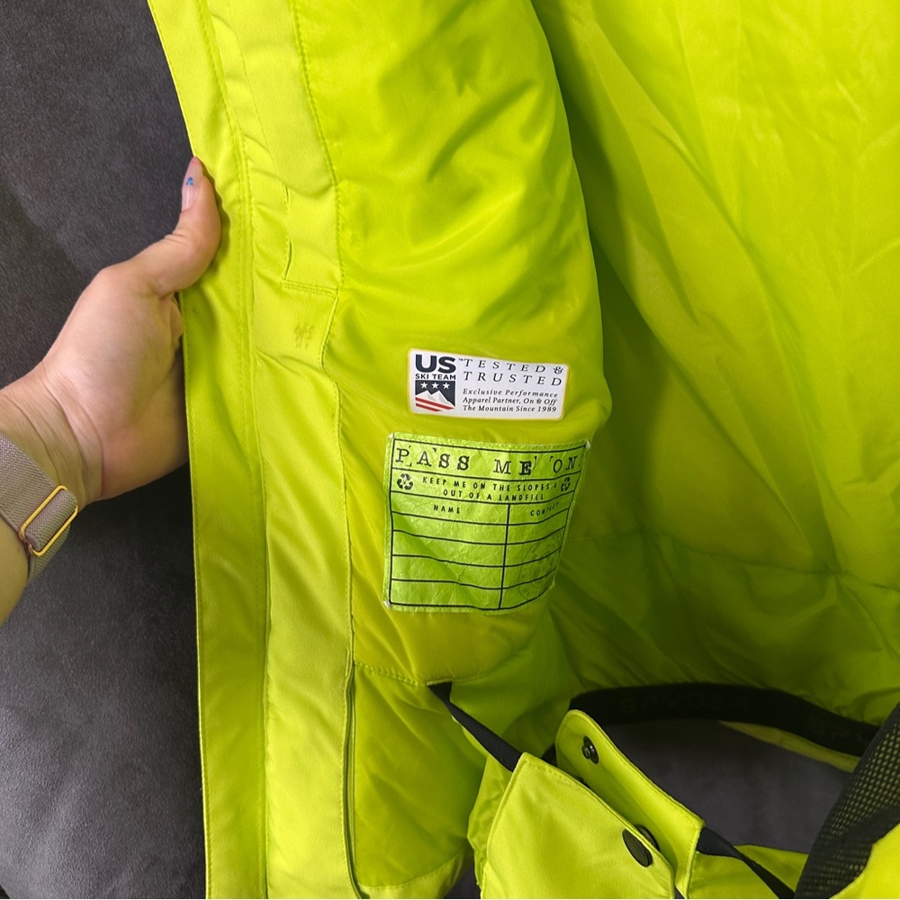 Spyder Boys Challenger Ski Jacket Sharp Lime Size 12 Insulated Winter Coat - Picture 13 of 17